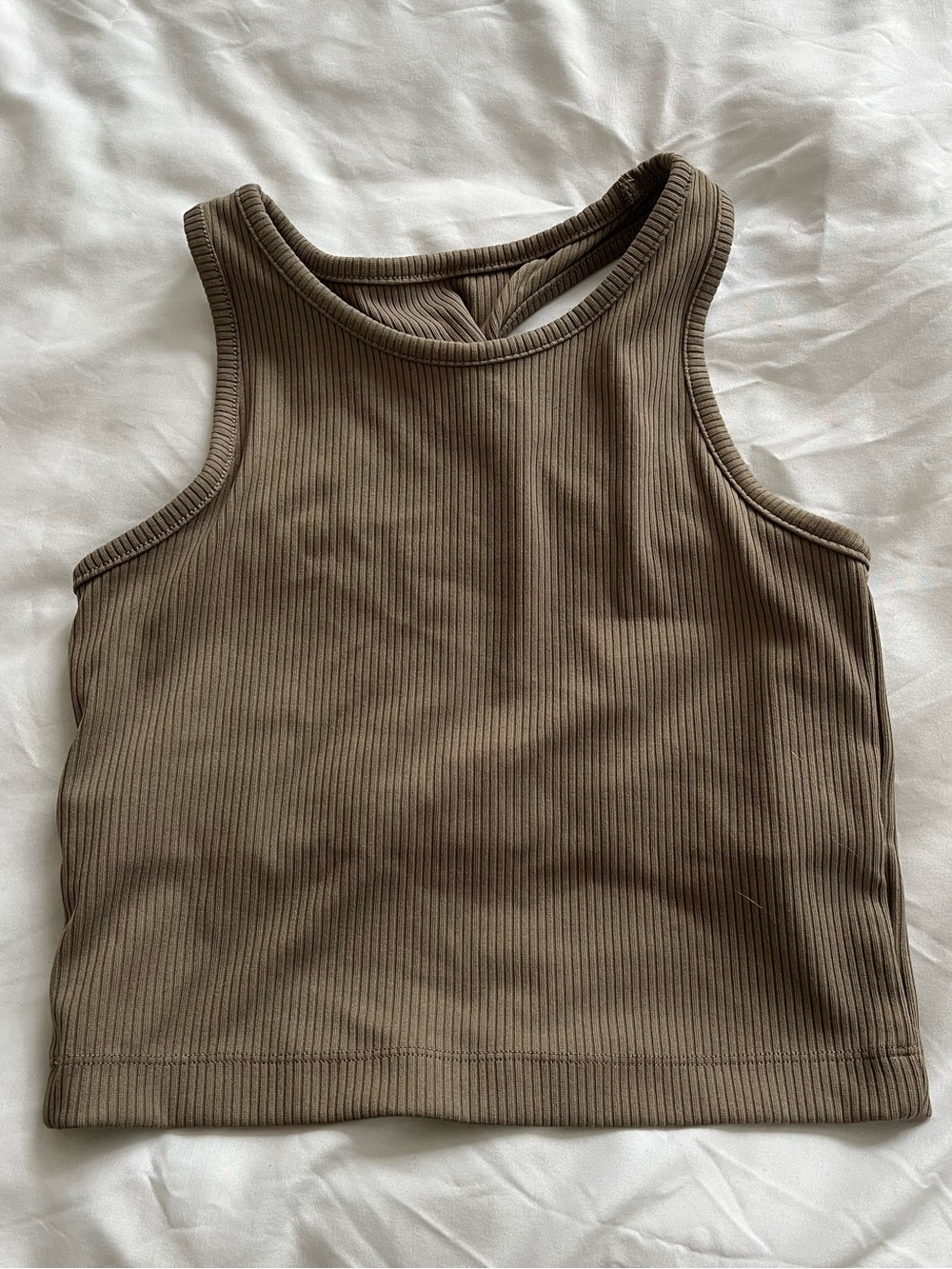Mono B Ribbed Twisted Racerback Tank, S